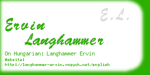 ervin langhammer business card